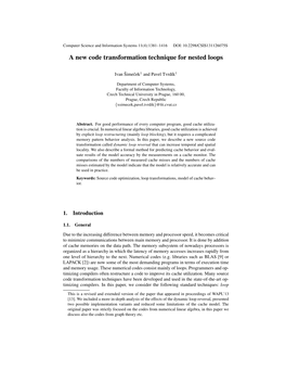 A New Code Transformation Technique for Nested Loops