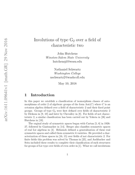 Involutions of Type $ G 2 $ Over a Field of Characteristic 2