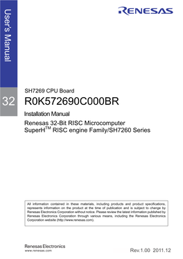 SH7269 CPU Board R0K57269 Installation Manual