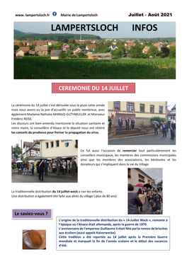 Bulletin Municipal Juillet Août 2021