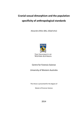 Cranial Sexual Dimorphism and the Population Specificity of Anthropological Standards