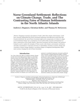 Norse Greenland Settlement: Reflections on Climate Change