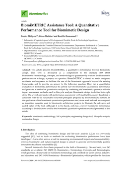 A Quantitative Performance Tool for Biomimetic Design