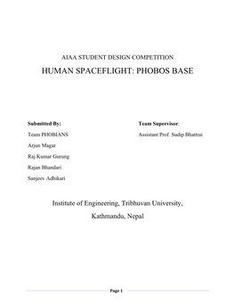 Human Spaceflight: Phobos Base