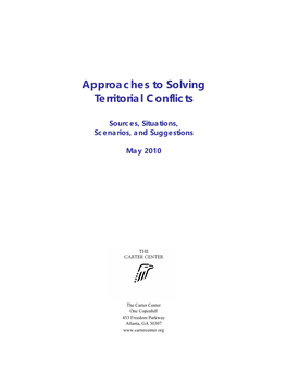 Approaches to Solving Territorial Conflicts