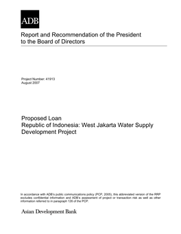West Jakarta Water Supply Development Project
