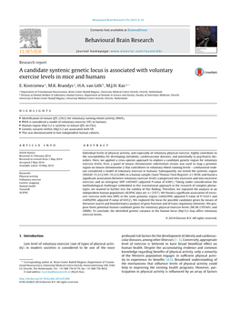 Behavioural Brain Research 276 (2015) 8–16