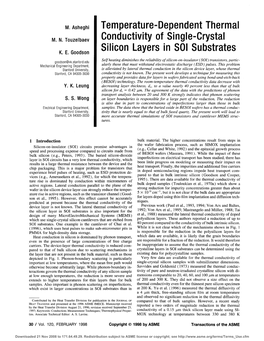 Temperature-Dependent Thermal Conductivity of Single-Crystal