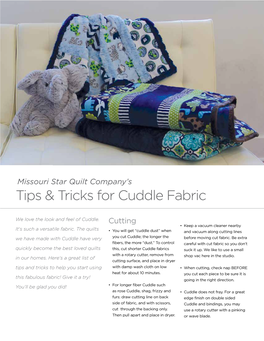 Tips & Tricks for Cuddle Fabric