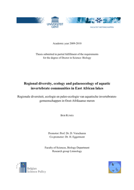 Regional Diversity, Ecology and Palaeoecology of Aquatic Invertebrate Communities in East African Lakes