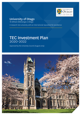 TEC Investment Plan 2020-2022 Approved by the University Council (August 2019) Contents