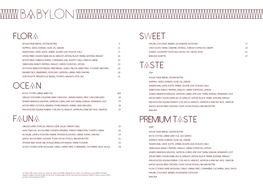 Babylon Restaurant Menu