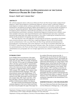 Carbonate Diagenesis and Dolomitization of the Lower Ordovician Prairie Du Chien Group