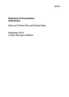 Statement of Consultation Submission Sites and Polices Plan and Policies