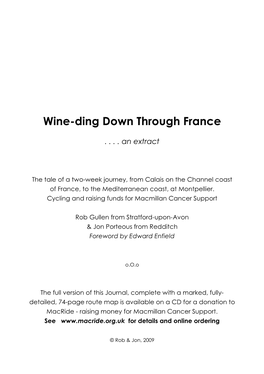 Wine-Ding Down Through France