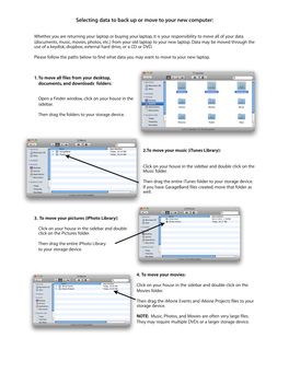 Selecting Data to Back up Or Move to Your New Computer