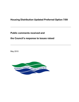 Housing Distribution Updated Preferred Option 7/09 Public