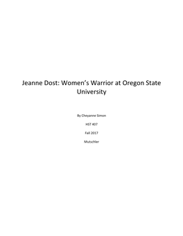 Jeanne Dost: Women's Warrior at Oregon State University