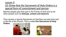 Lesson 3 LO: Know That the Sacrament of Holy Orders Is A