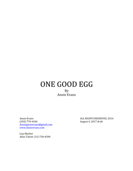 ONE GOOD EGG by Annie Evans