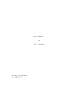 Original Dragonball Evolution Script