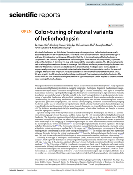 Color-Tuning of Natural Variants of Heliorhodopsins