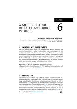 A Wot Testbed for Research and Course Projects 6