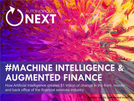 Machine Intelligence & Augmented Finance