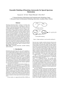 Ensemble Modeling of Denoising Autoencoder for Speech Spectrum Restoration