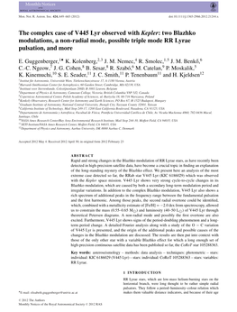 Two Blazhko Modulations, a Nonradial Mode, Possible Triple Mode RR Lyrae Puls