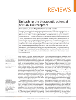 Unleashing the Therapeutic Potential of NOD-Like Receptors