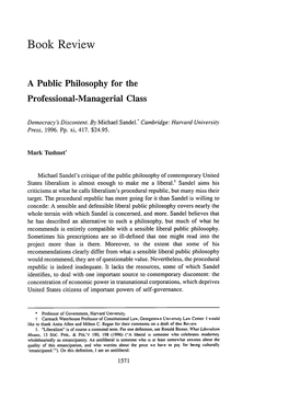 A Public Philosophy for the Professional-Managerial Class