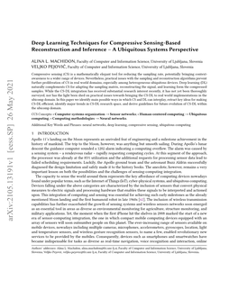 Deep Learning Techniques for Compressive Sensing-Based Reconstruction and Inference – a Ubiquitous Systems Perspective