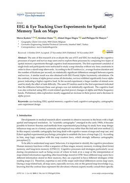 EEG & Eye Tracking User Experiments for Spatial Memory