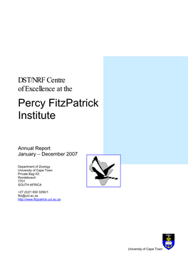 Percy Fitzpatrick Institute of African Ornithology Annual Report