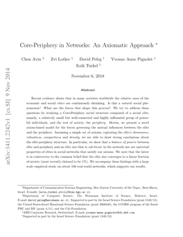 Core-Periphery in Networks: an Axiomatic Approach Arxiv
