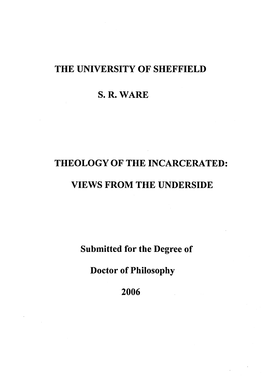 Theology of the Incarcerated: Views from the Underside Stuart Reginald