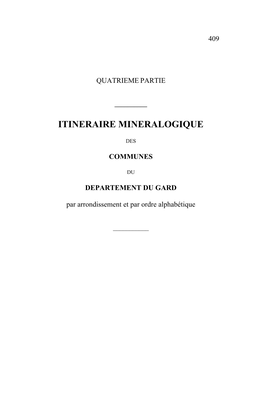 Itineraire Mineralogique