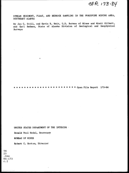 Stream Sedinent, Float, and Bedrock Sampling in the Porcupine Mining Area, Southeast Alaska