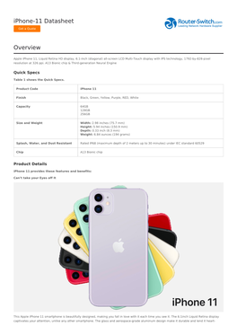 Iphone-11 Datasheet Overview