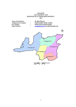 Disaster Management and Response Plan for Ri Bhoi District, Nongpoh