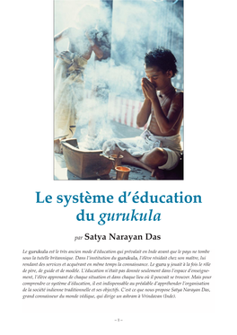 Le Système D'éducation Du Gurukula