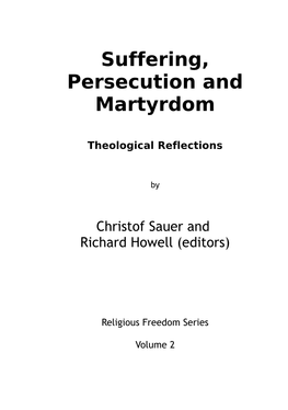 Suffering, Persecution and Martyrdom