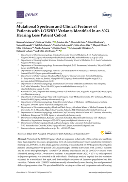 Mutational Spectrum and Clinical Features of Patients with LOXHD1 Variants Identified in an 8074 Hearing Loss Patient Cohort