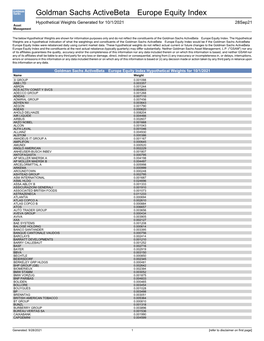 Goldman Sachs Activebeta Europe Equity Index