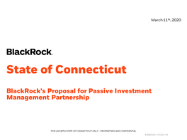 Presentation by Blackrock for Passive Panel Mandate