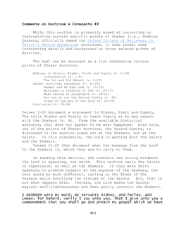 49.1 Comments on Doctrine & Covenants 49 While This Section Is Primarily Aimed at Correcting Or Contradicting Certain Specif
