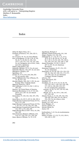 Enterprising Empires Matthew P. Romaniello Index More Information