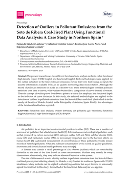Detection of Outliers in Pollutant Emissions from the Soto De Ribera Coal-Fired Plant Using Functional Data Analysis: a Case Study in Northern Spain †