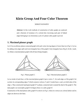 Klein Group and Four Color Theorem